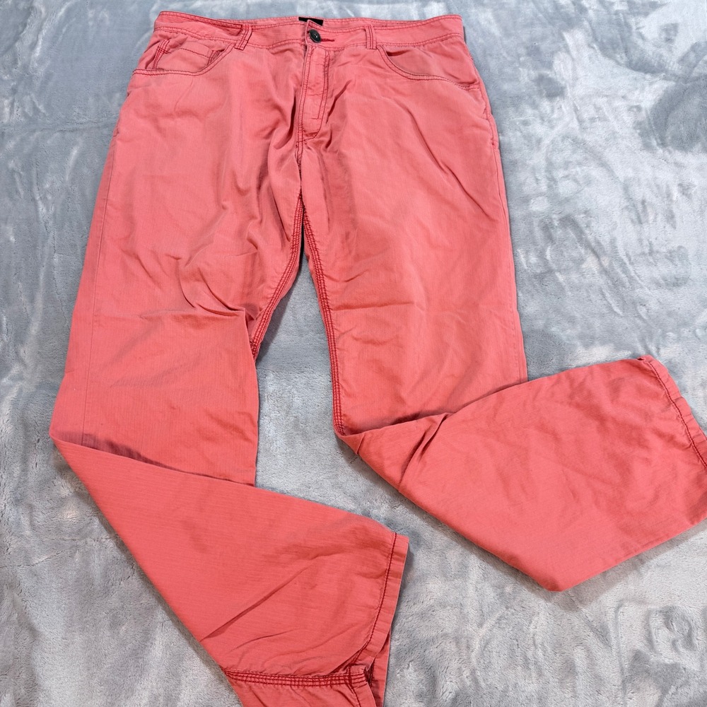 Bar III Mens Salmon Pink Cotton Straight Leg Casual Pants Size 34x32‎